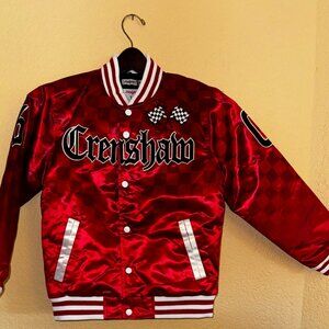 Nipsey Hussle Headgear Classics Red Boogie Crenshaw Satin Jacket YOUTH MEDIUM
